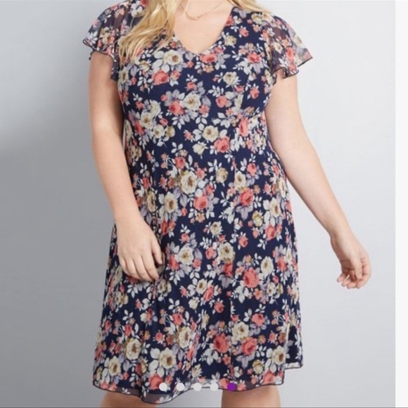 Modcloth Floral Mesh Dress - Picture 1 of 10
